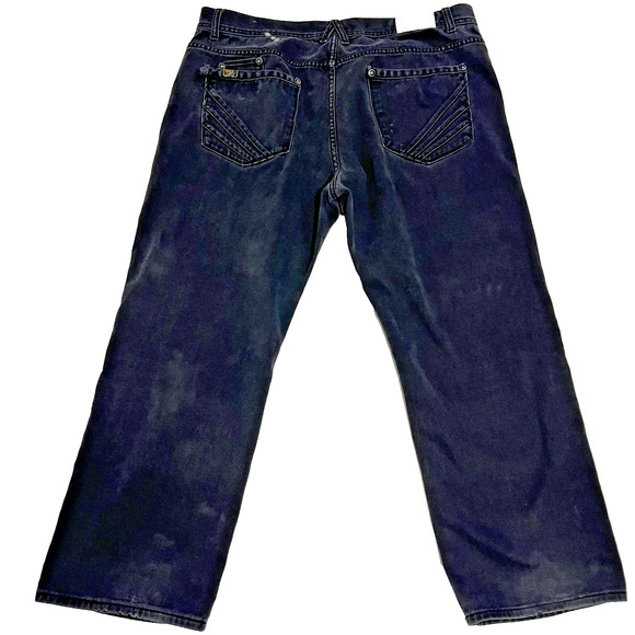 kdmk’s Vintage Black Jeans Straight Leg Men’s Size 32 Y2K Denim Logo Patch - Picture 2 of 10